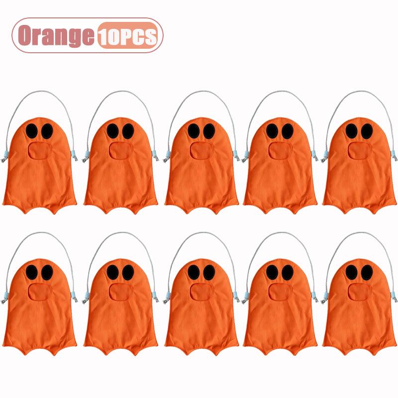 1-10PCS Halloween Ghost Pattern Non Woven Treat Bags with Handles for Kids Trick or Treat Party Favor Candy Goodie Tote