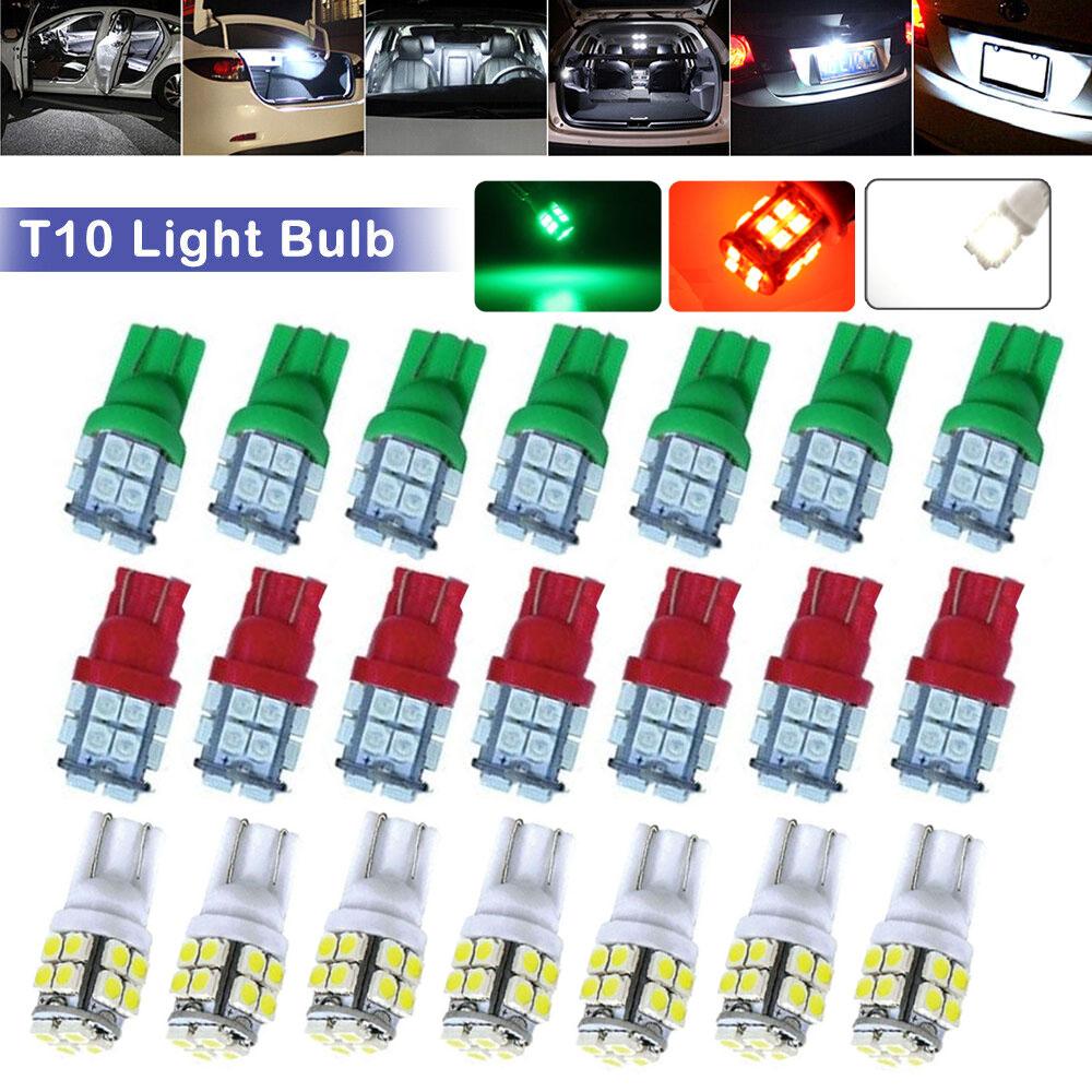 10pcs Car Interior Reading Light T10 3528 20SMD W5W 12V LED Bulbs Car Signal Indicator Lamp Car Lights Universal Accessories