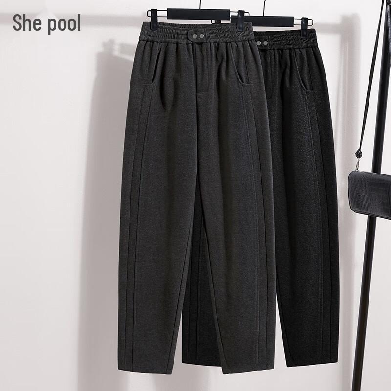 

Women s Elastic Waist High-Rise Cropped Casual Pants M