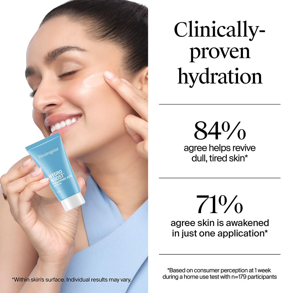Neutrogena Hydro Boost Hyaluronic Acid Face Moisturizer 15ml | Oil free non sticky light water gel fast absorbing