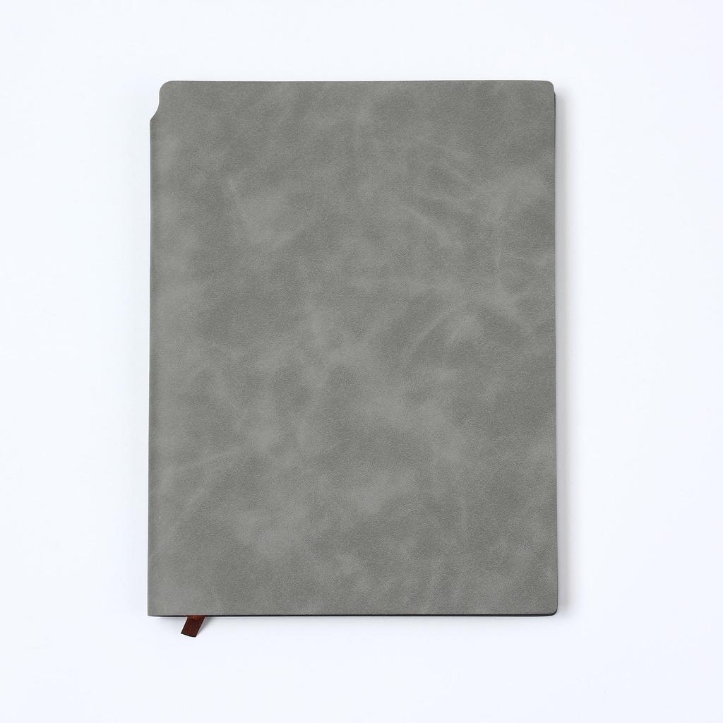 A5 Suede Sheepskin Notebook with Custom Gold & Silver Logo Hot Stamping for Business Meetings