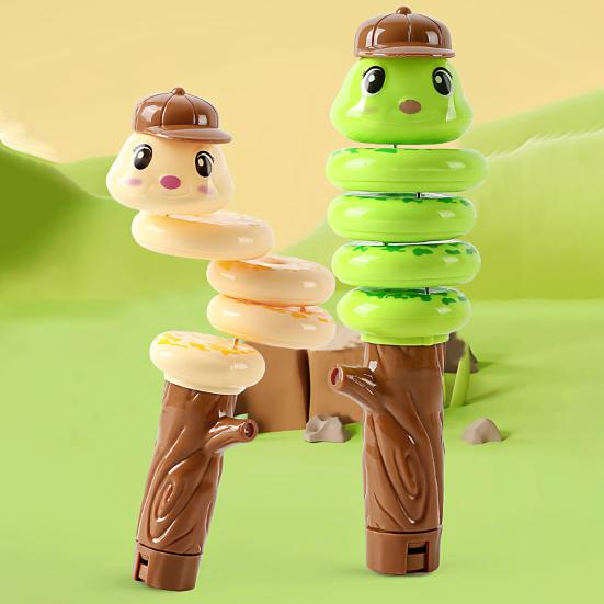 Swing Snake Whistle Toy Stress Relief Swinging Cartoon Snake Stick with Whistle Toddlers Boys Girls Interactive Educational Animal Toy