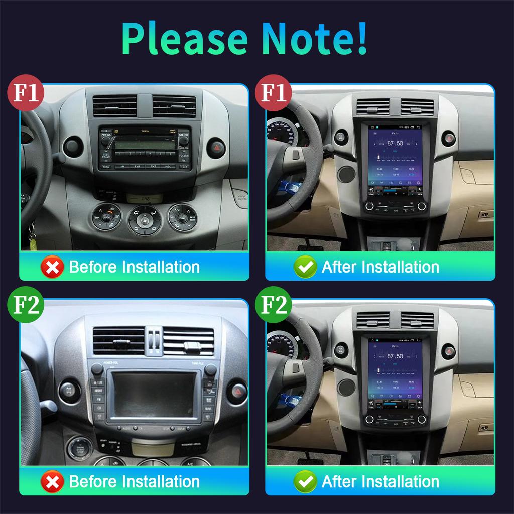 9.7"For Toyota RAV4 Rav4 2005-2013 Car Radio Multimedia Navigation 4G GPS Multimedia Wireless Carplay  Android 14  Screen Stereo