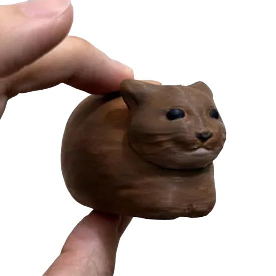 Rotary Cat Meme Figurine 3D Printed PLA Spinning Kitten Statue Sculpture Home Office Desktop Decoration Ornament Meme Collectible Gift