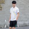 Summer Sports Set: Men's and Women's Lapel Short Sleeve Shorts for Fitness & Running