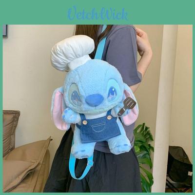 Plush Stitch Backpack With Zipper Pocket For Daily Use And Gift Ideas