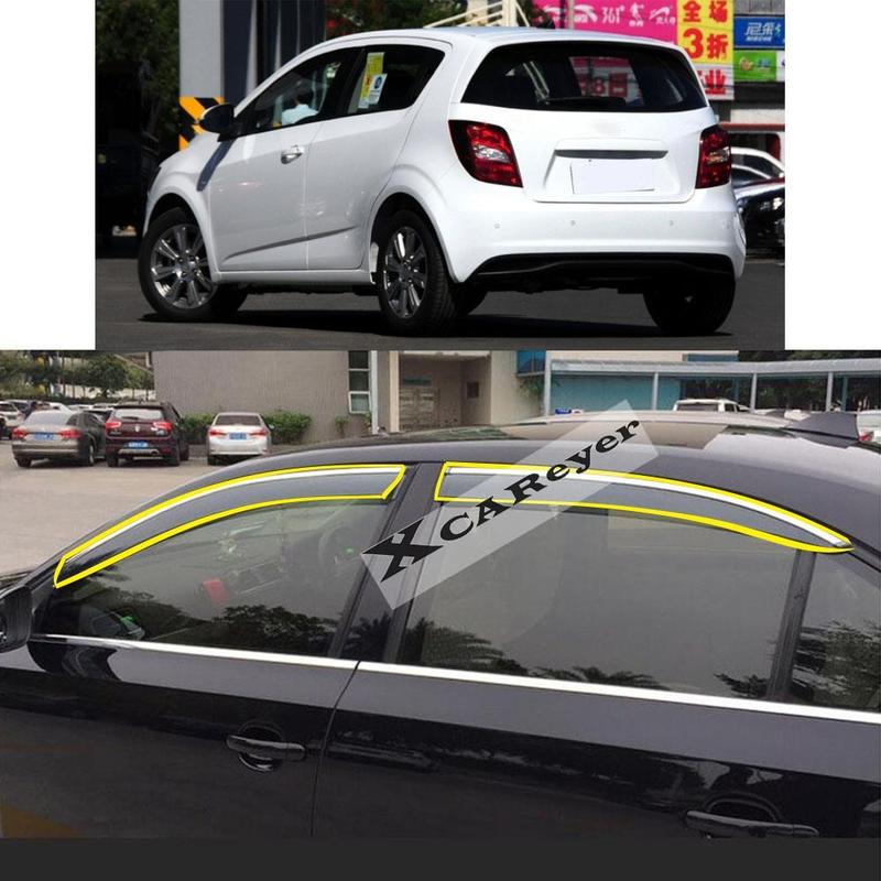 For CHEVROLET AVEO Hatchback 2011 2012 2013 2014 2015 Car Sticker Plastic Window Glass Wind Visor Rain/Sun Guard Vent Parts