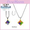 Genshin Metall Rauten Element Würfel Halskette Exquisiter Handgefertigter Dekorationsanhänger