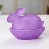 Vintage Glass Rabbit Candy Dish With Lid, Colorful Crystal With Lid Funny Candy Jars For Dessert