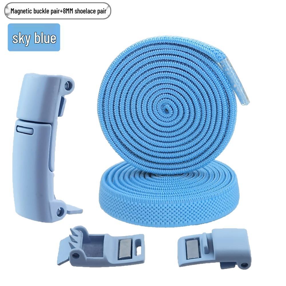 Colorful Magnetic No-Tie Elastic Shoelaces - Creative Metal Buckle Accessory