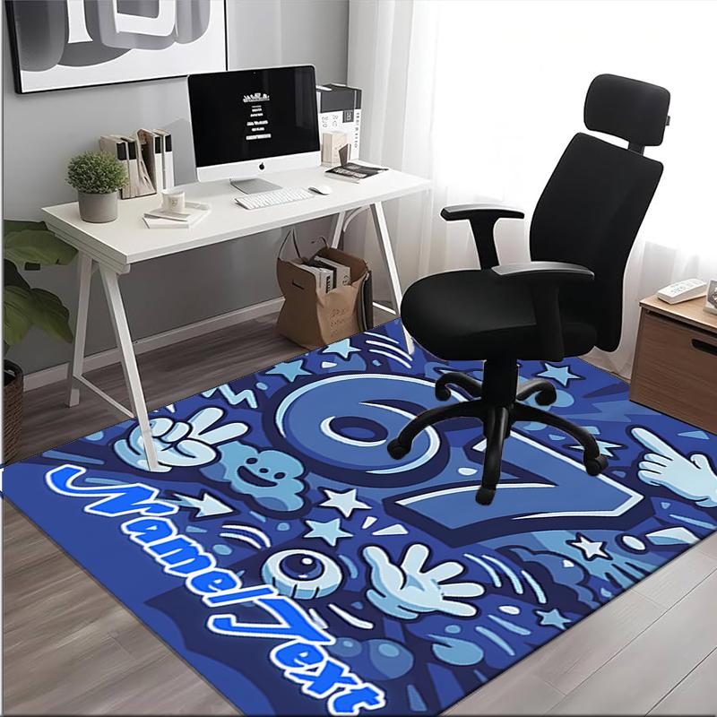 1PC Custom Name Space Adventure Theme Floor Mat Ideal for Living Room, Game Rooms, Office, Bedroom,Floor Mat Playful Design