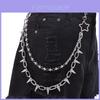 Hip Hop Star Metal Belt Chain With Double Rings For Men And Women