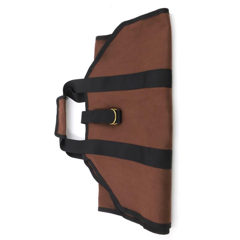 Heavy Duty Firewood Tote Bag Canvas Log Carrier with Wooden Transport Rack 46x98cm коричневый