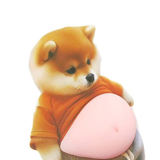 1 Pair 3D Belly Dog Anti-collision Sticker Anxiety Stress Relief Elastic Tummy Cartoon Puppy Decal Fat Belly Animal Buffer Sticker