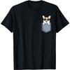 Corgi in der Tasche Niedliche Corgi Hundeliebhaber Männer Frauen Kinder T-Shirt
