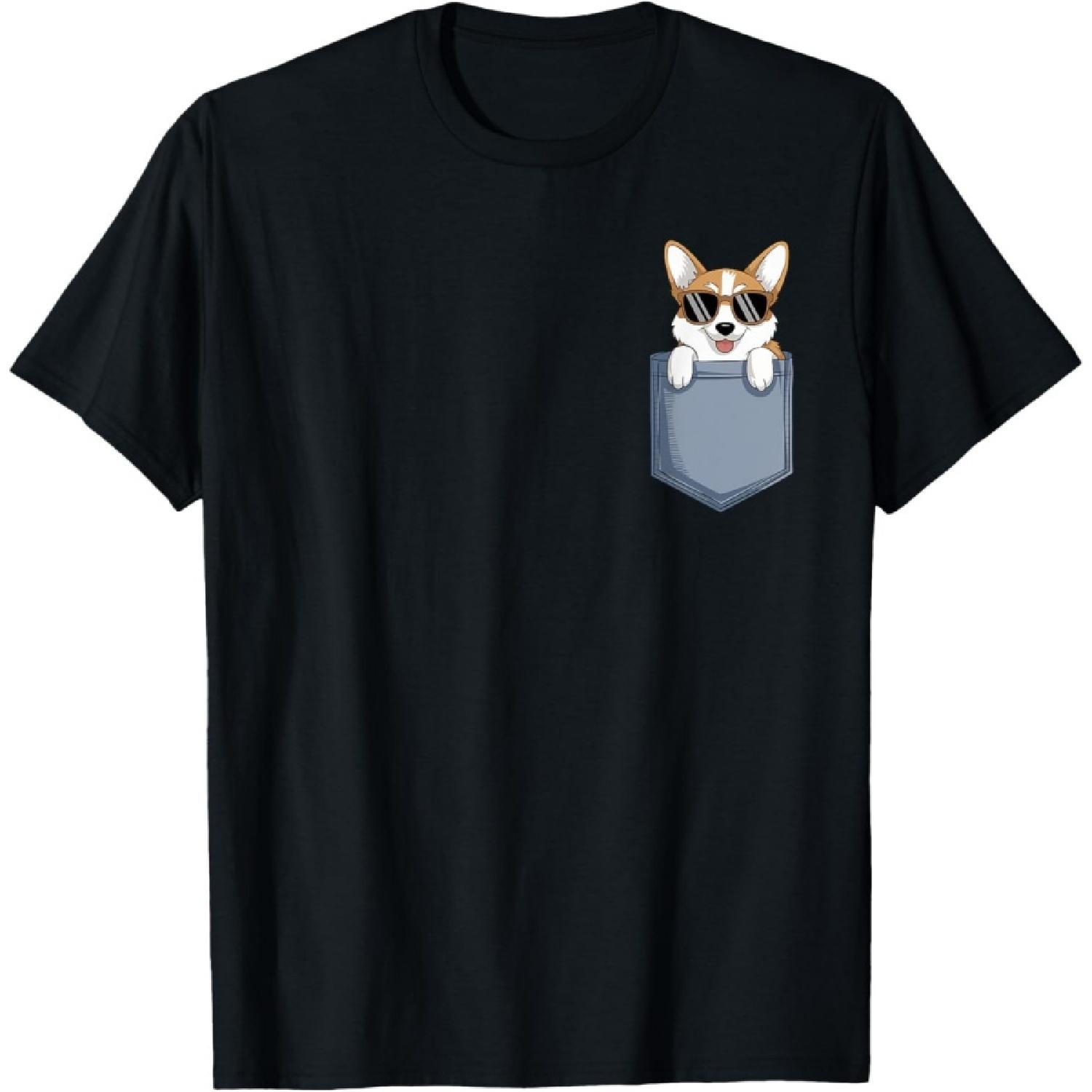 

Corgi In The Pocket Cute Corgi Dog Lovers Men Women Kids T-Shirt XXXXXL чорний