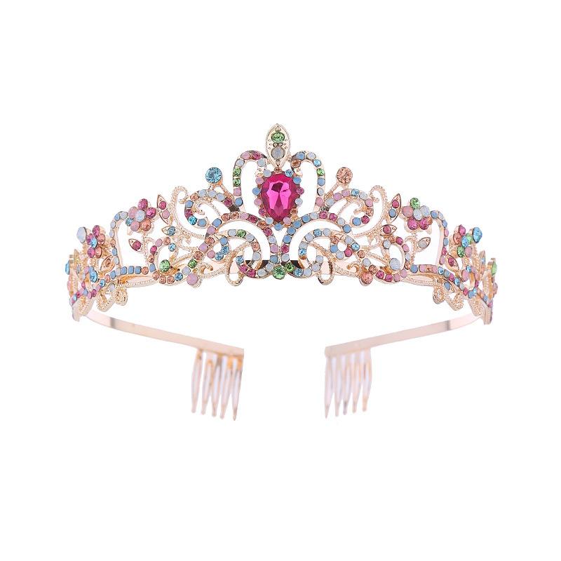 European and American Bridal Crown Tiara Alloy Crystal Wedding Hair Accessories Crown Birthday Party Headband Jewelry