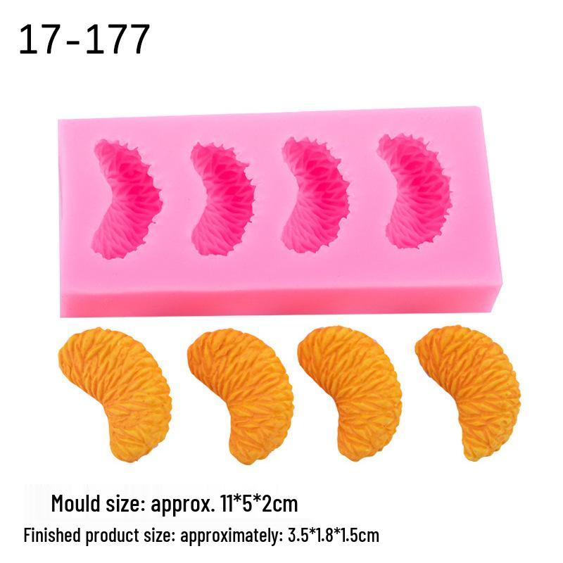 

Силіконові форми у формі фруктів для прикраси торта - Апельсин, Чорниця, Малина, Полуниця