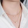 IOGOU 100% 925 Sterling Silver 5.5-6mm&8-8.5mm Round Natural Freshwater Pearl Double Layer Necklace for Women Wedding Jewelry
