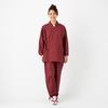 Women's Samue (traditional Japanese workwear), Kurume Tsumugi silk weave (L, burgundy)