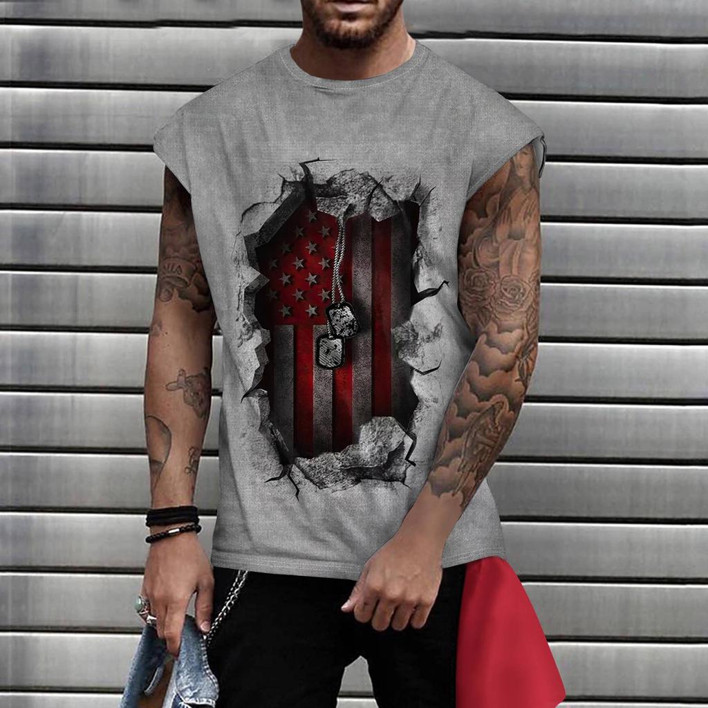 Mens Summer Surf Beach Tank Top Large Size Casual Breathable Sleeveless Top Loose Print Tank Top Man Shirt