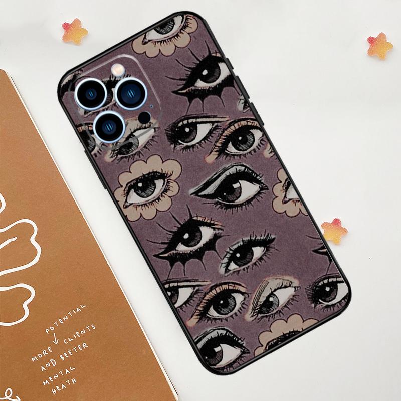 Scary Face Eyes Phone Case For iPhone 17 Pro Max 14 11 15 16 Pro Max 12 13 Mini 16 Plus 16e 17 Air Funda