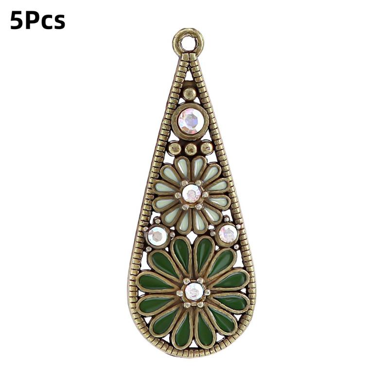 5Pcs Bohemia Enameling Teardrop Pendants For Women Diy Earrings Necklaces Pendants Charms Making Jewelry Accessories
