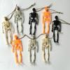 6pcs Halloween Skeleton With Rope Pendants Plastic Skull Kids Halloween Party Decoration For Home Garden Haunted House Props