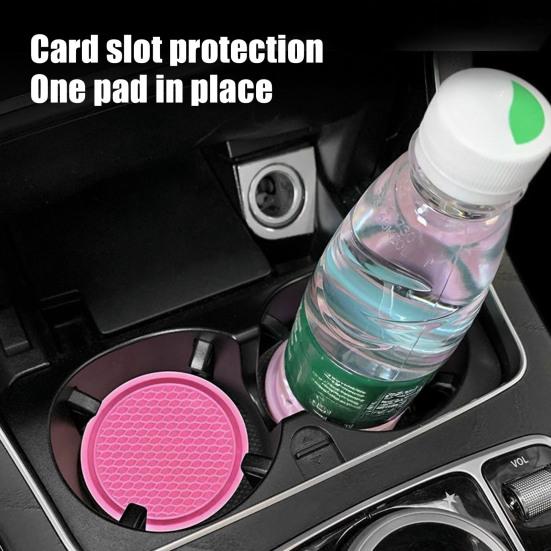 2 Stück Auto-Becherhalter PVC Anti-Rutsch Wabenmuster Auto-Innenraum-Organizer Flaschen Handys Schlüssel Bequemes Fahren Autozubehör