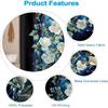 Flowers Shower Curtain for Bathroom White Teal Blue Floral Leaves Shower Curtain Set with Hooks Abstract Black Bathtub Decor Waterproof Fabric