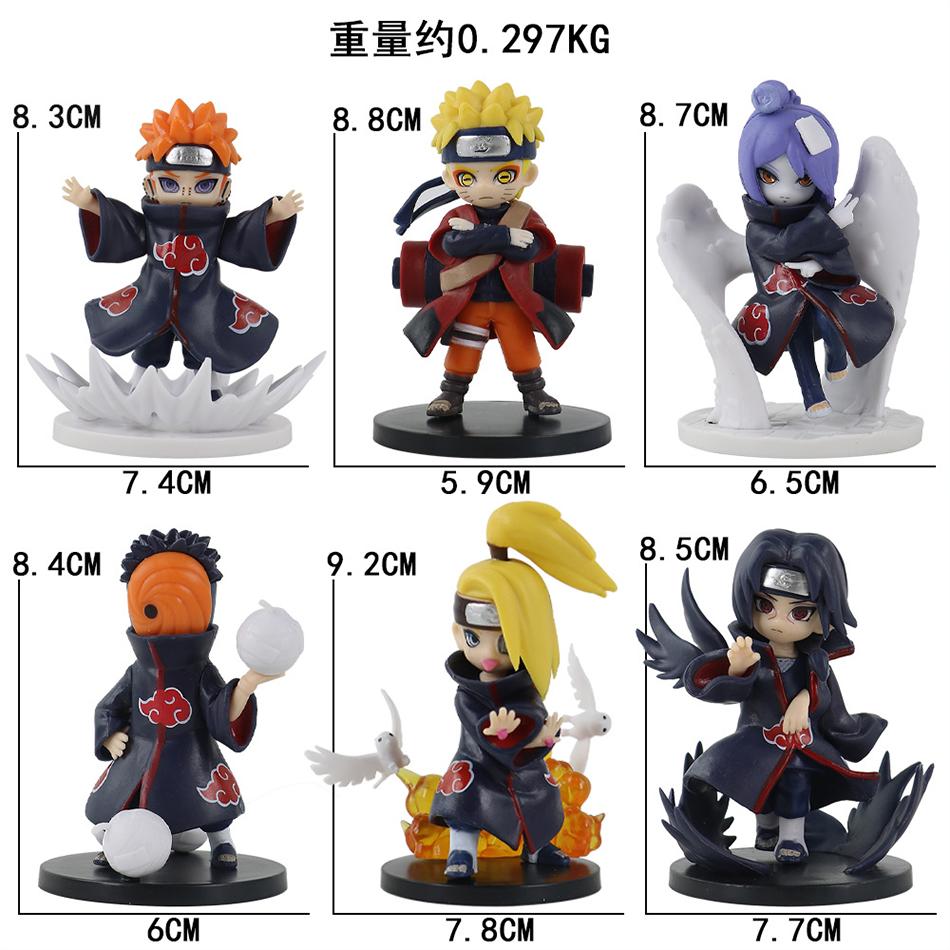 12Pcs Anime Naruto Shippuden Akatsuki Arc Series Blind Box Figures Toys Mystery Box Surprise Ornament Christmas Halloween Gifts