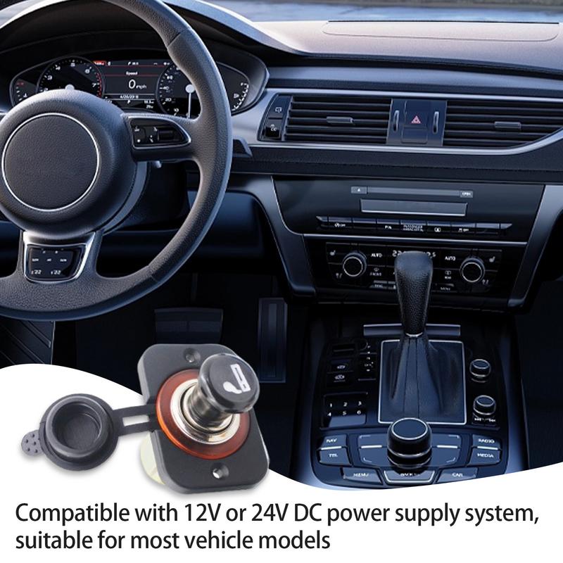 Car Start Socket Plug Auto Start Socket Plug Outlet Push Button Plug-And-Play Fits 12V Or 24V DC General For Most Car Models