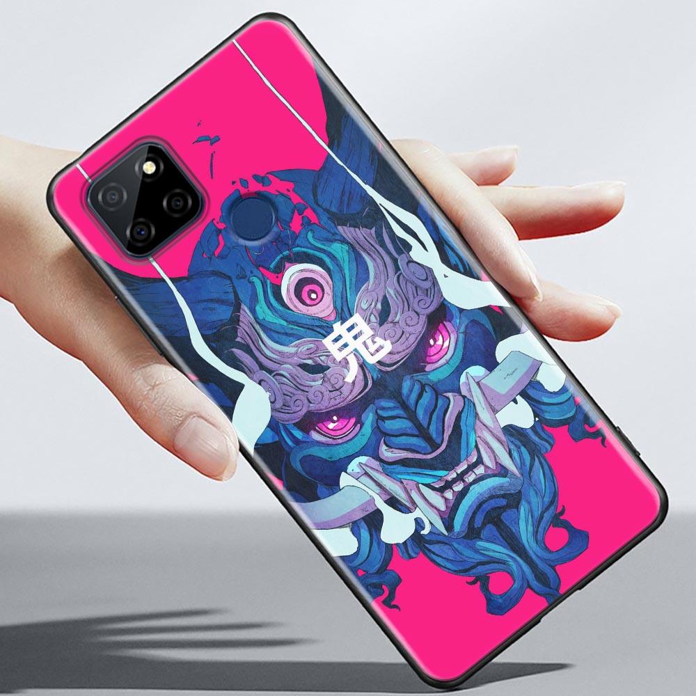Red Sun Japanese Samurai Demon Art Anime Case For Realme C21Y C21 C25 C20 C15 C12 C11 C1 GT Master Neo Neo2 5G Funda Capa  Cases