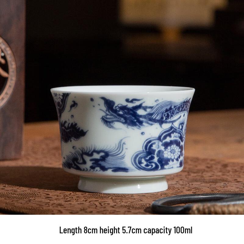 Vintage Blue and White Dragon Ceramic Tea Set