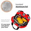 Soccer Ball With Red Background Pattern Insulated Lunch Bag for Women Office Cooler Thermal Food Box Tote Portable Lunch Boxes