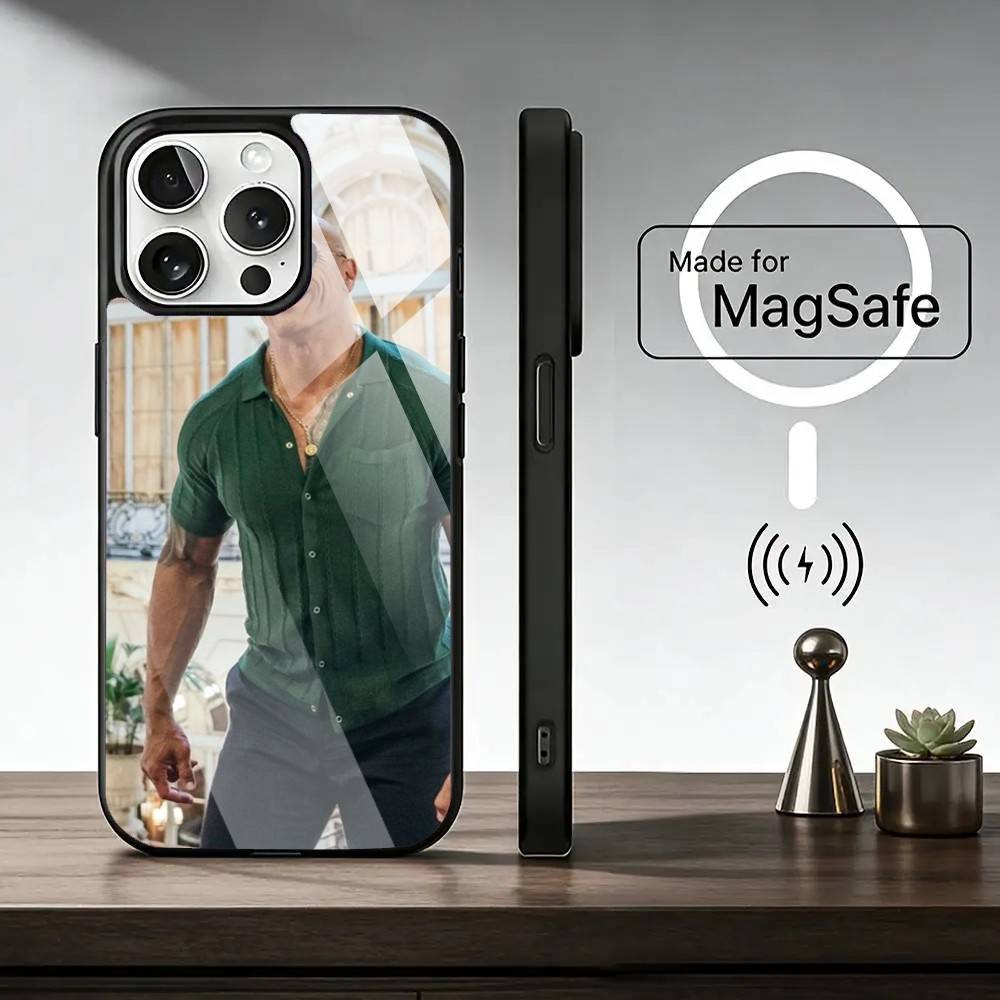 Actor D-Dwayne J-Johnson   Phone Case For iPhone17,16,15,14,13,12,11 Plus,Pro Magnetic with Magsafe Wireless Charging