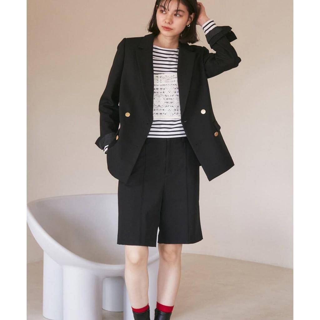 ROPE PICNIC Serge Perfect for Coordinating with Black Size 36 Wool-Like Shorts, Others, (01),