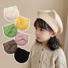 Cartoon Cat Ear Girls Knit Beret Hat Knitted Yarn Toddler Beret Cap  Autumn Winter Wear