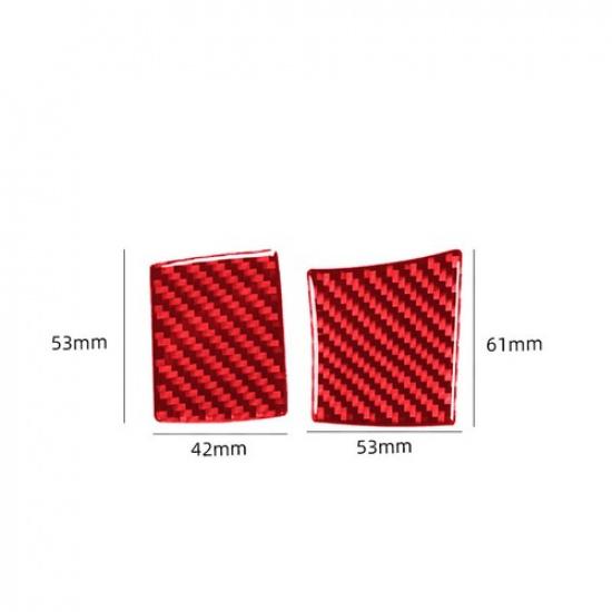 2Pcs Red Carbon Fiber Interior Steering Wheel Side Cover For Dodge Charger 15-22