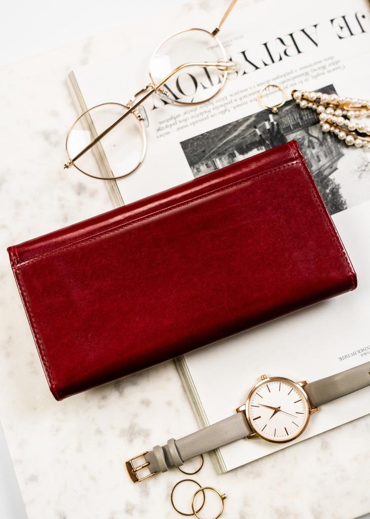 Women's leather wallet PTN 1680144-TVT-6592 Red
