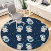 1PC SpacePenguins Office Round Area Rug, Mat Suitable For Office, Under Office Chairs Bedroom Living Room Home Decor, Room Deco