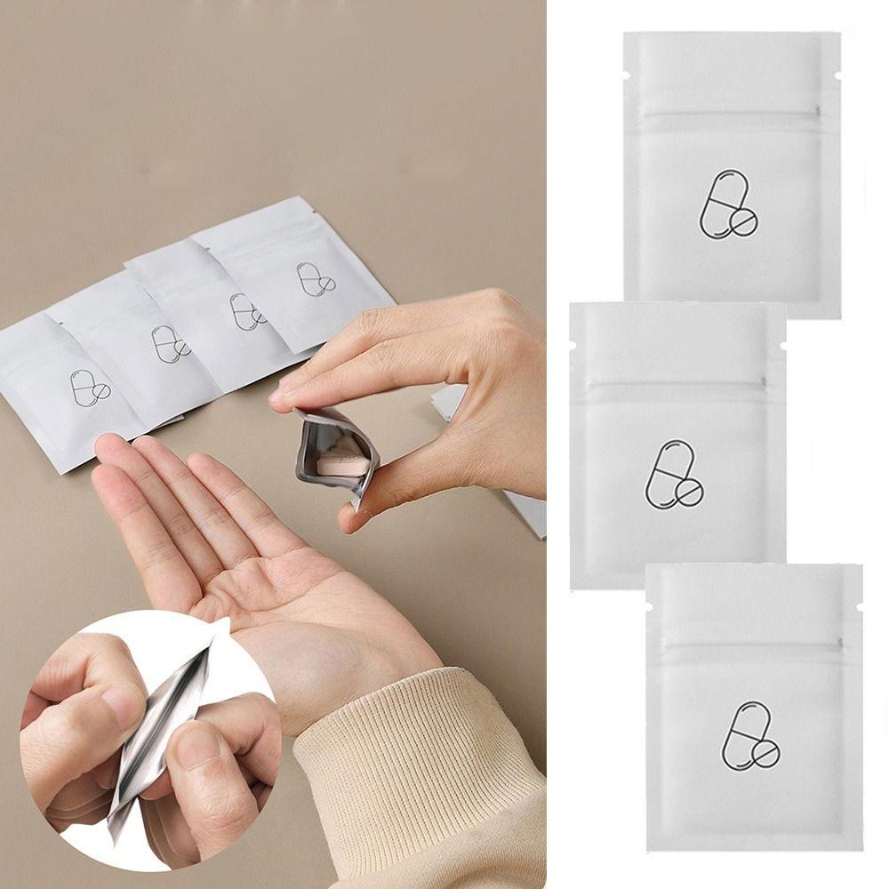 30Pcs Self Sealing Zippered Pill Pouch Medicine Storage Container  Travel Accessories