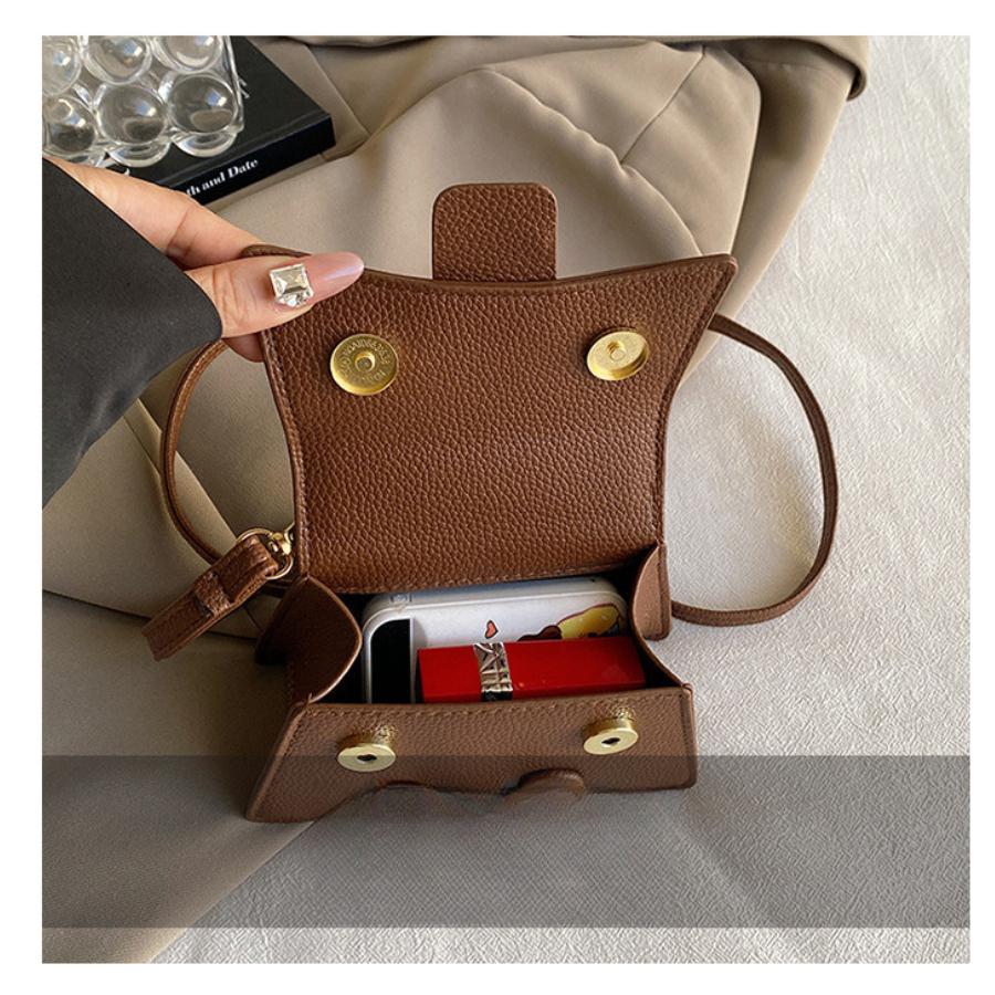 Pure Color Minimalist Handbag Fashionable Single Shoulder Crossbody Bag Women's Faux Leather Square Purse KTB