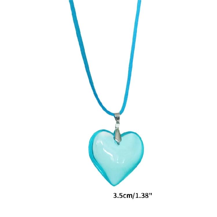 Unique Crystal Heart Necklace Fashion Sweet Cool Heart Clavicle Chain Lace Up