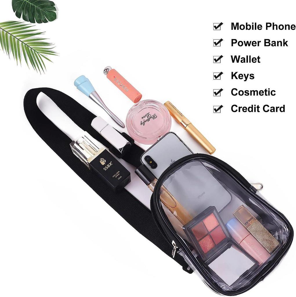 Clear PVC Messenger Bag for Men - Transparent Mobile Phone and Wallet Carrier, Ideal for Walking and Shopping