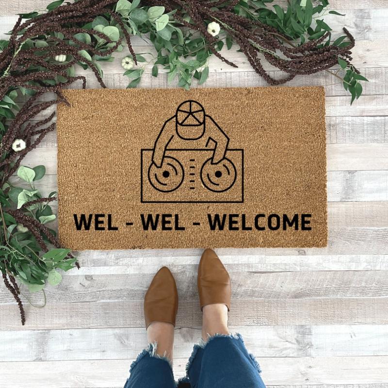 Personalized Coir Doormat Funny Outdoor Doormat Gift for DJ Modern Doormat Entryway Rug Front Door Mat Men New Home Gift