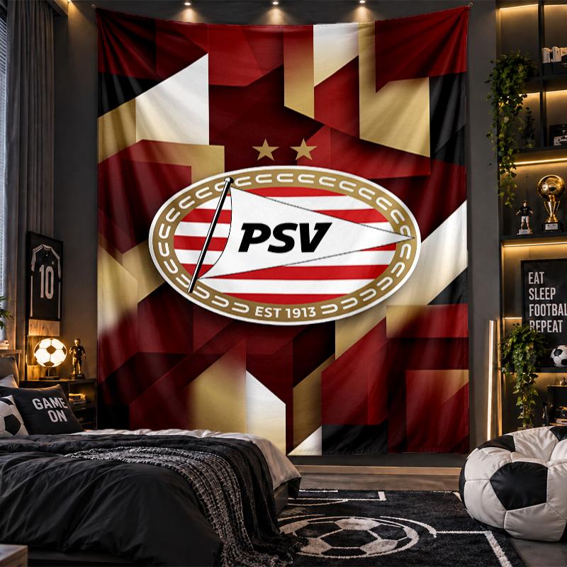 Arazzo da Appendere alla Parete Stampa PSV Eindhoven FC Tessuto per Soggiorno Camera da Letto Decorazione Casa