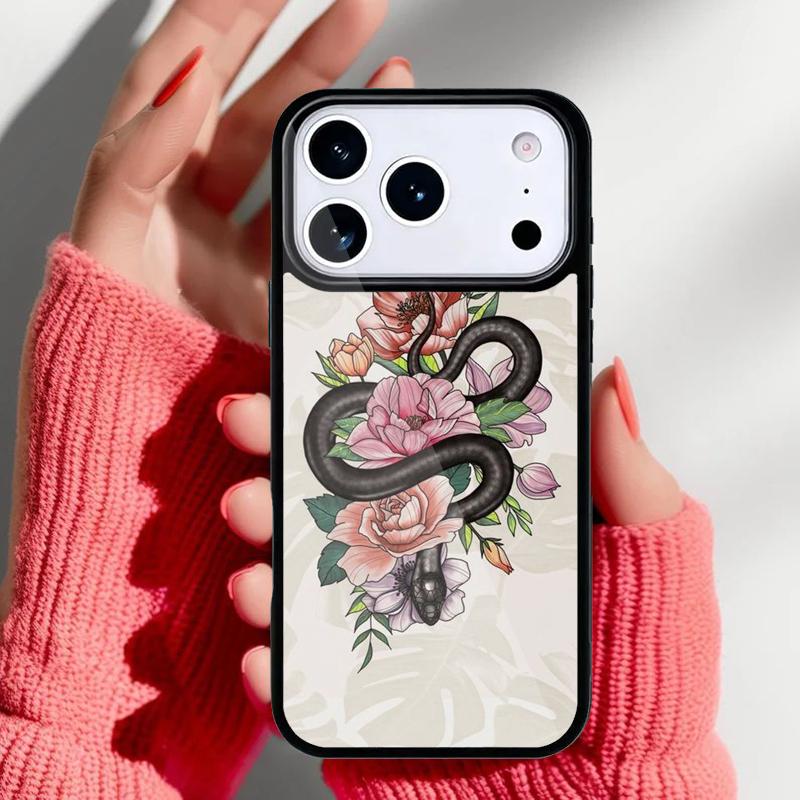Flower snake Phone Case for iPhone 17 16 15 14 13 Pro Max Back Cover for 12 11 Pro Coque