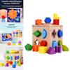 Wooden Geometric Shape Matching Blocks For Kids Educational Toy For Brain Development