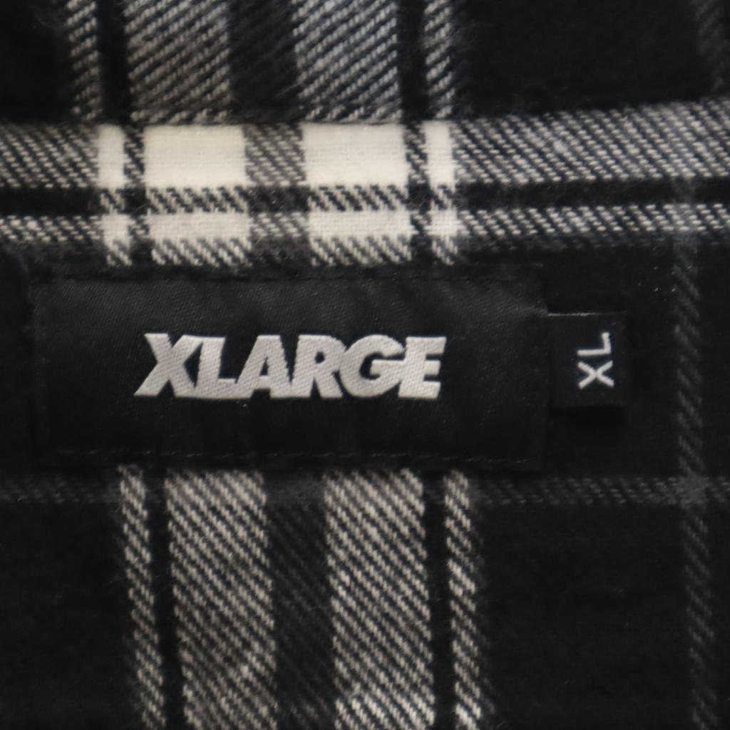 XLARGE Check Pattern Back Logo Long sleeve Flannel shirt XL black Men's Used